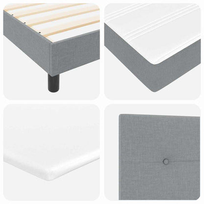 Box Spring Seng Med Madras Lysegrå 90 X 190 Cm Stof - Billede 11