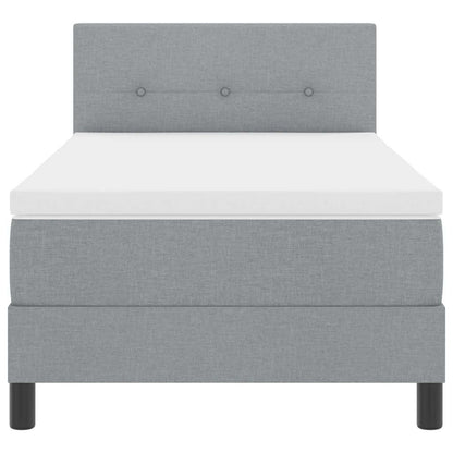 Box Spring Seng Med Madras Lysegrå 90 X 190 Cm Stof - Billede 8