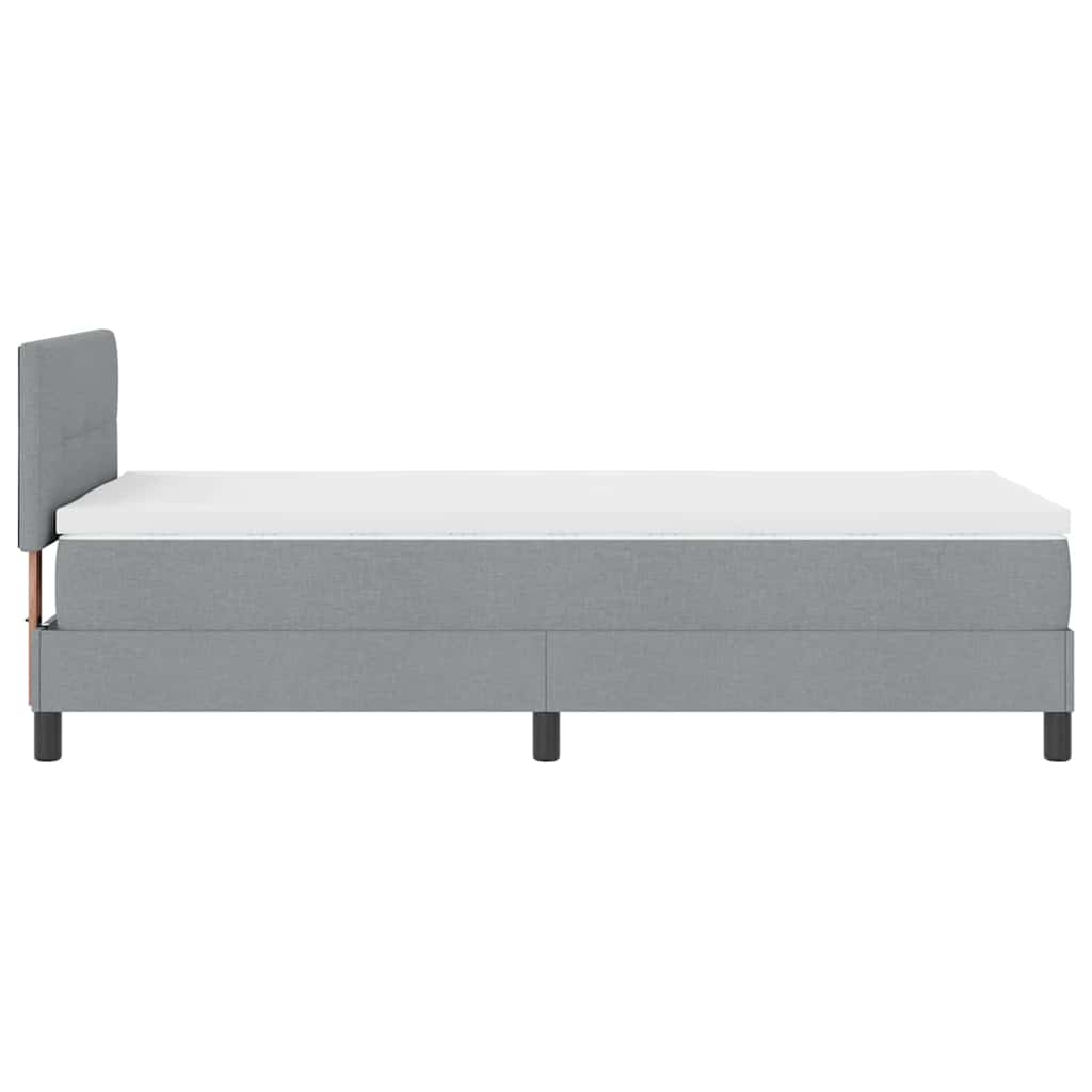 Box Spring Seng Med Madras Lysegrå 90 X 190 Cm Stof - Billede 9
