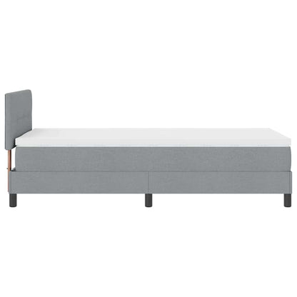 Box Spring Seng Med Madras Lysegrå 90 X 190 Cm Stof - Billede 9