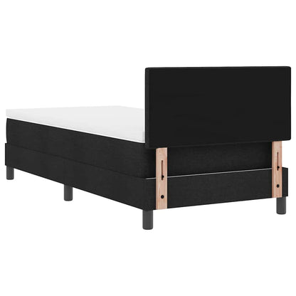 Box Spring Seng Med Madras Med Hovedgærde Sort 90 X 190 Cm Stof - Billede 10