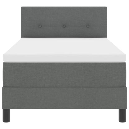 Box Spring Seng Med Madras Mørkegrå 90 X 200 Cm Stof - Billede 8