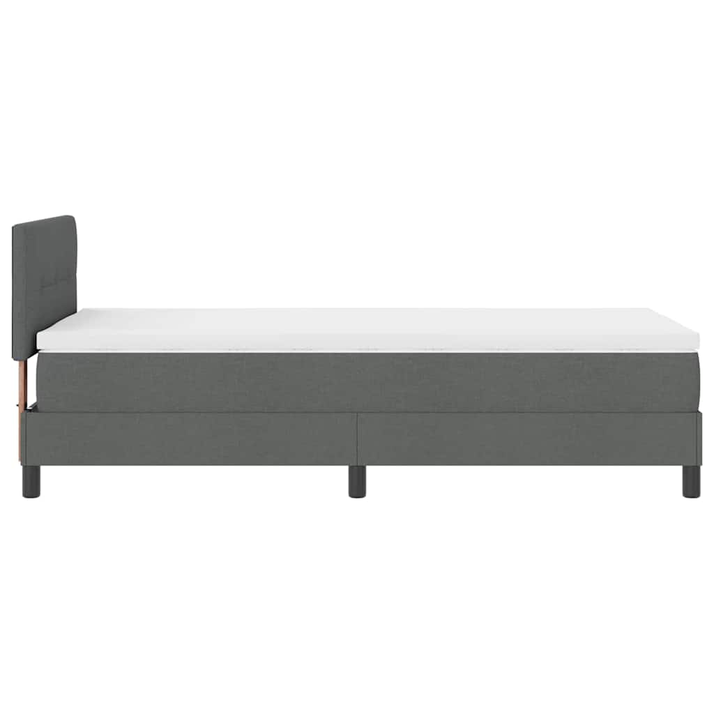 Box Spring Seng Med Madras Mørkegrå 90 X 200 Cm Stof - Billede 9