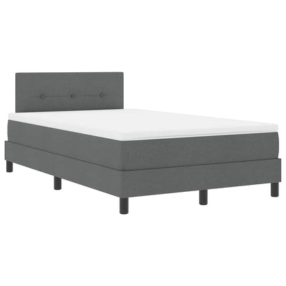 Box Spring Seng Med Madras Mørkegrå 120 X 190 Cm Stof - Billede 2
