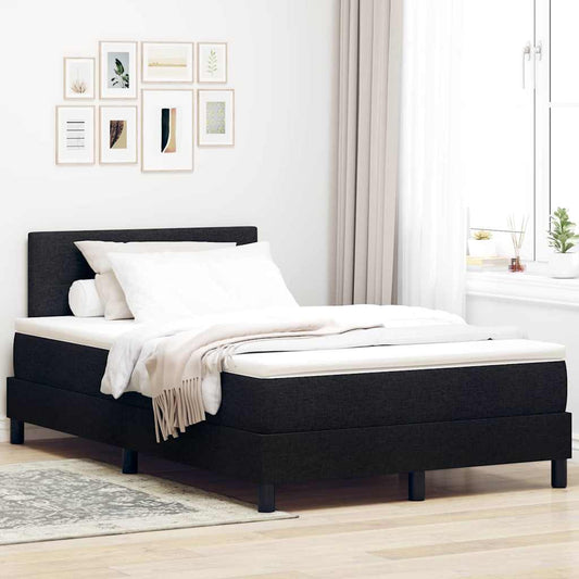 Box Spring Seng Med Madras Sort 120 X 190 Cm Stof - Hovedbillede