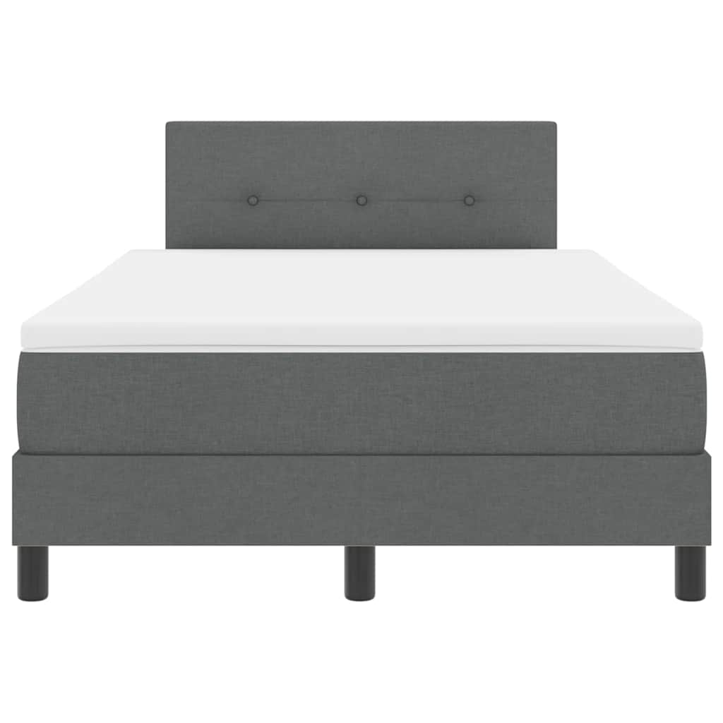 Box Spring Seng Med Madras Mørkegrå 120 X 200 Cm Stof - Billede 9
