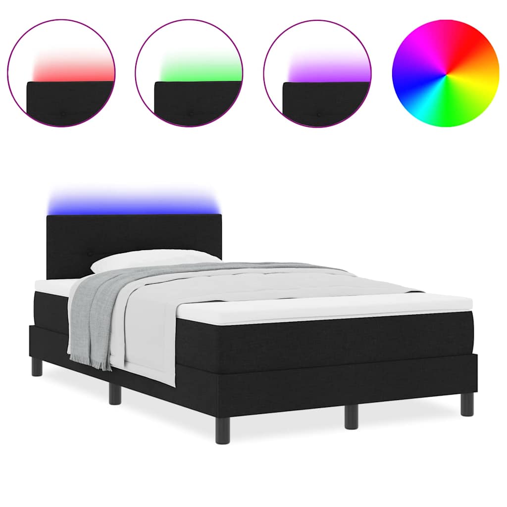 Box Spring Seng Med Madras Sort 120 X 200 Cm Stof - Billede 4