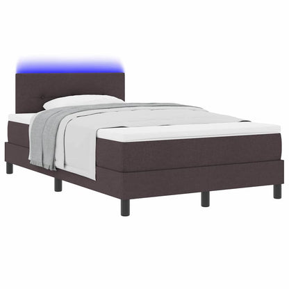 Box Spring Seng Med Madras Mørk Brun 120 X 200 Cm Stof - Billede 3