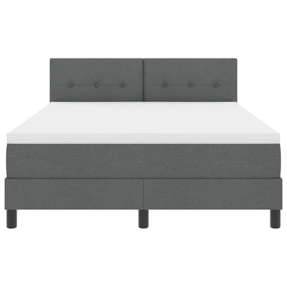Box Spring Seng Med Madras Mørkegrå 160 X 200 Cm Stof - Billede 9