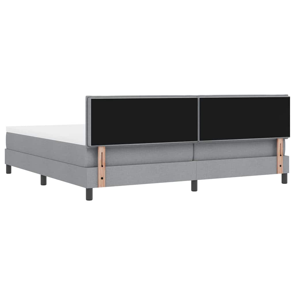 Box Spring Seng Med Madras Lysegrå 200 X 200 Cm Stof - Billede 10