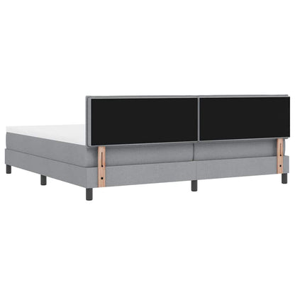 Box Spring Seng Med Madras Lysegrå 200 X 200 Cm Stof - Billede 10