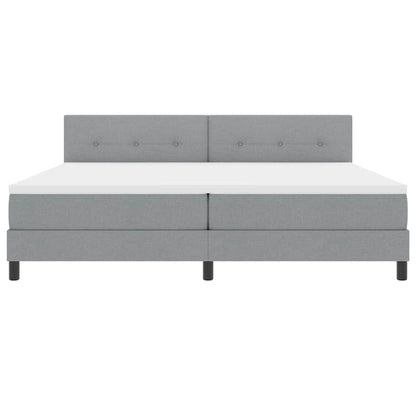 Box Spring Seng Med Madras Lysegrå 200 X 200 Cm Stof - Billede 8