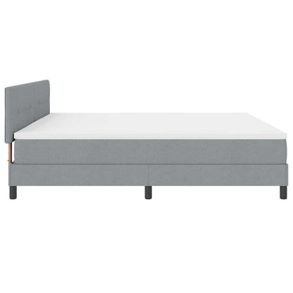 Box Spring Seng Med Madras Lysegrå 200 X 200 Cm Stof - Billede 9