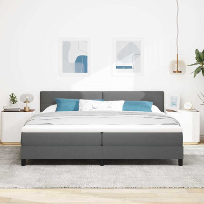 Box Spring Seng Med Madras Mørkegrå 200 X 200 Cm Stof - Billede 5