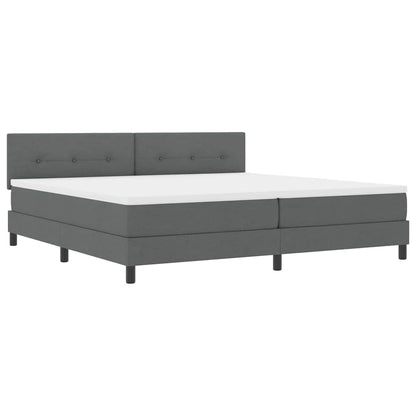 Box Spring Seng Med Madras Mørkegrå 200 X 200 Cm Stof - Billede 2