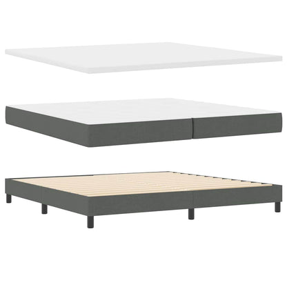 Box Spring Seng Med Madras Mørkegrå 200 X 200 Cm Stof - Billede 6