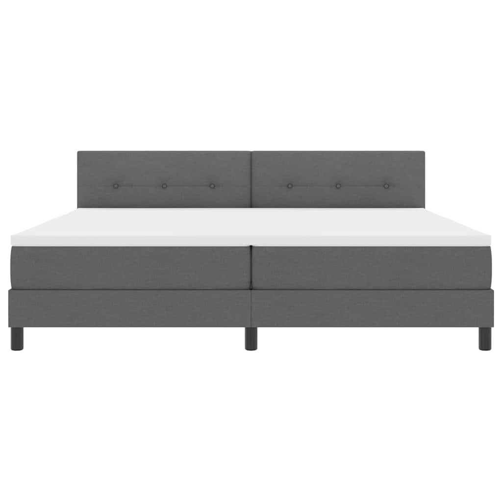 Box Spring Seng Med Madras Mørkegrå 200 X 200 Cm Stof - Billede 8
