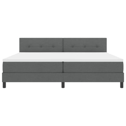 Box Spring Seng Med Madras Mørkegrå 200 X 200 Cm Stof - Billede 8