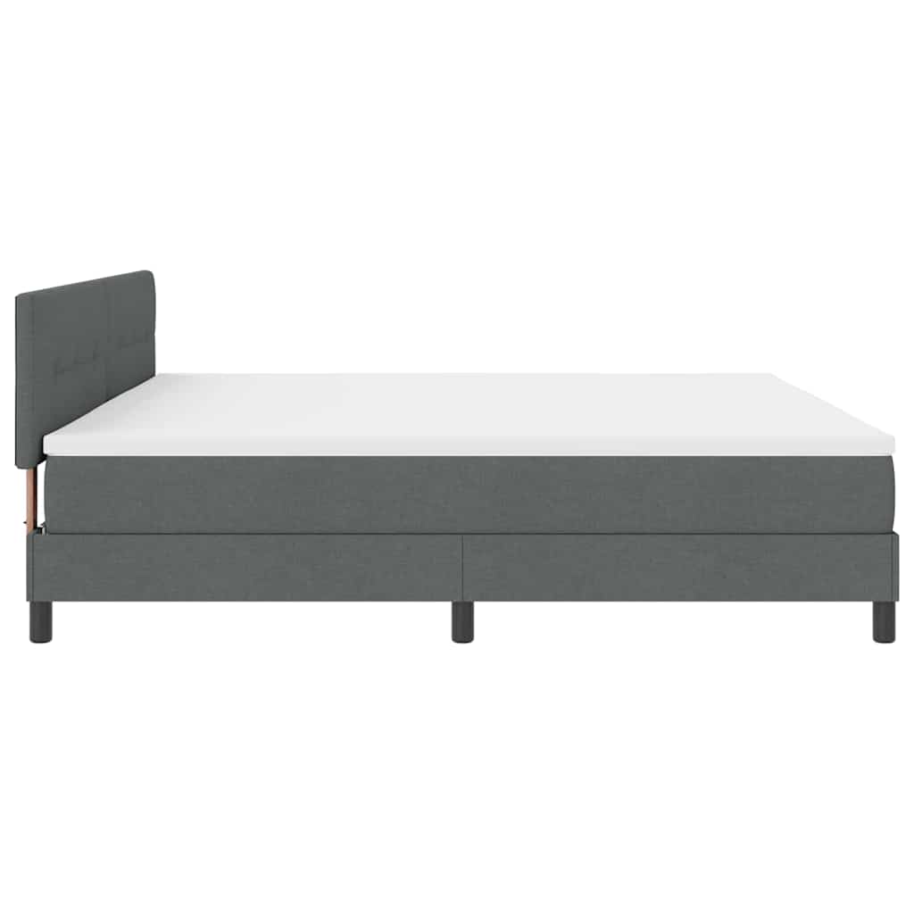 Box Spring Seng Med Madras Mørkegrå 200 X 200 Cm Stof - Billede 9