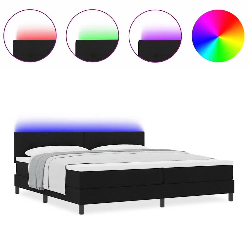 Box Spring Seng Med Madras Sort 200 X 200 Cm Stof - Billede 4