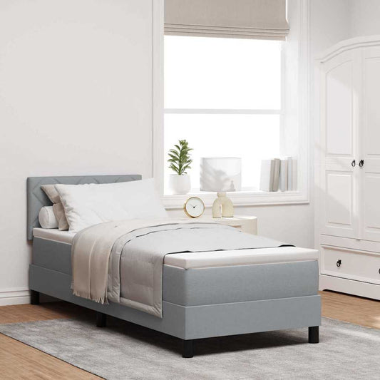 Box Spring Seng Med Pude Stof - Hovedbillede