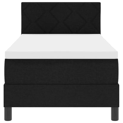 Box Spring Seng Med Madras Med Hovedgærde Sort 80 X 200 Cm Stof - Billede 9