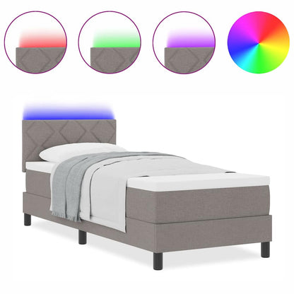 Box Spring Seng Med Madras Gråbrun 80 X 200 Cm Stof - Billede 4