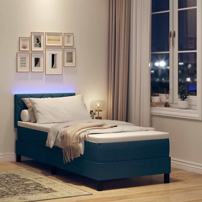 Box Spring Seng Med LED-lysstrimler Stof - Billede 5