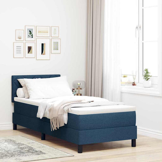 Box Spring Seng Med LED-lysstrimler Stof - Hovedbillede