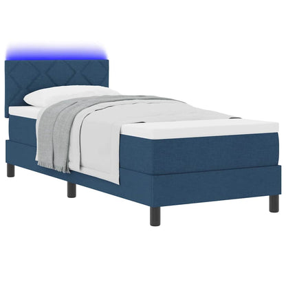 Box Spring Seng Med LED-lysstrimler Stof - Billede 3