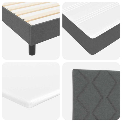 Box Spring Seng Med Madras Mørkegrå 90 X 190 Cm Stof - Billede 11