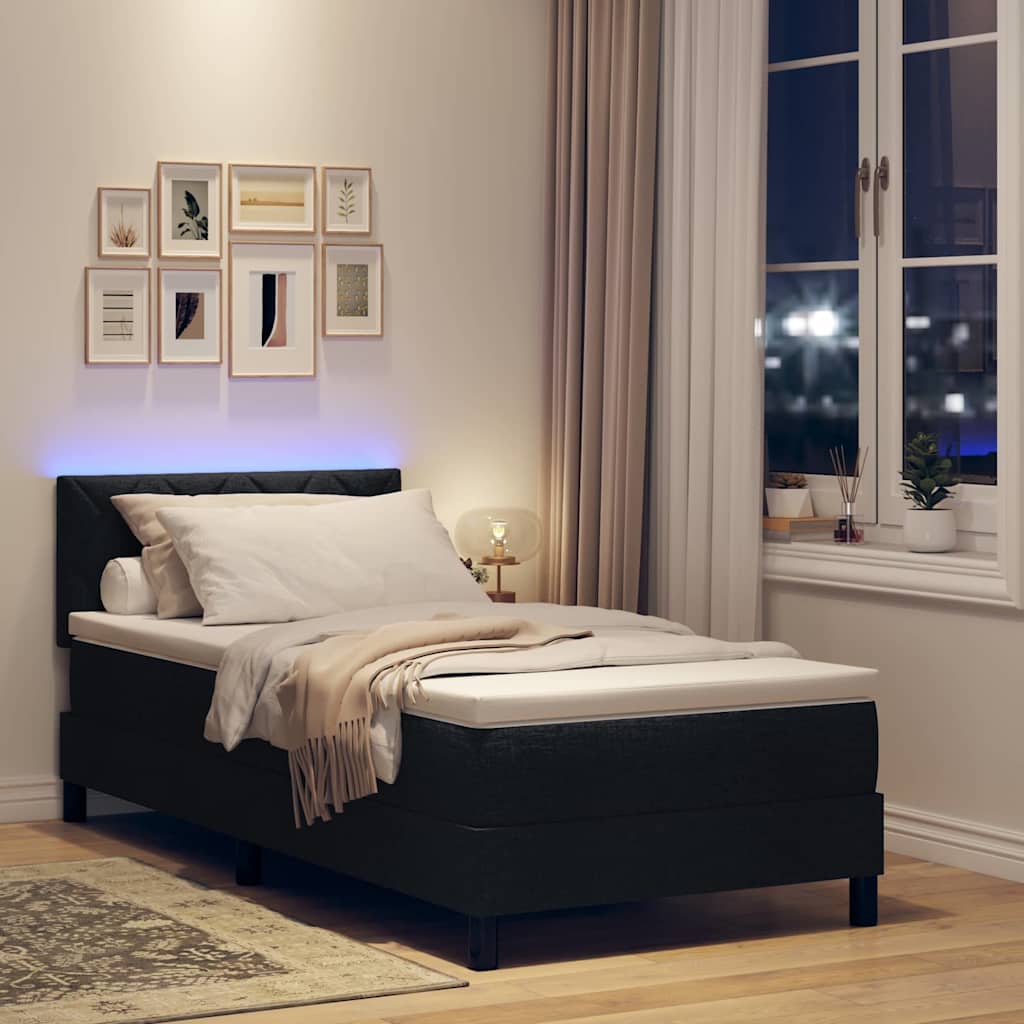 Box Spring Seng Med Pude Med Hovedgærde Stof - Billede 5
