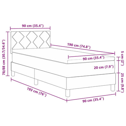 Box Spring Seng Med Pude Med Hovedgærde Stof - Billede 14