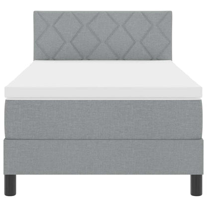Box Spring Seng Med Madras Lysegrå 90 X 200 Cm Stof - Billede 8