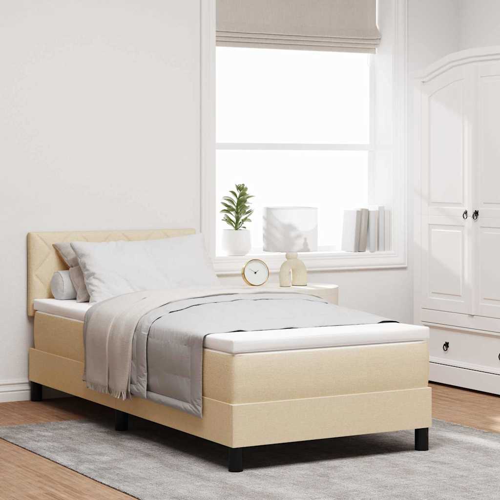 Box Spring Seng Med LED-lysstrimler Stof - Variant 3342259