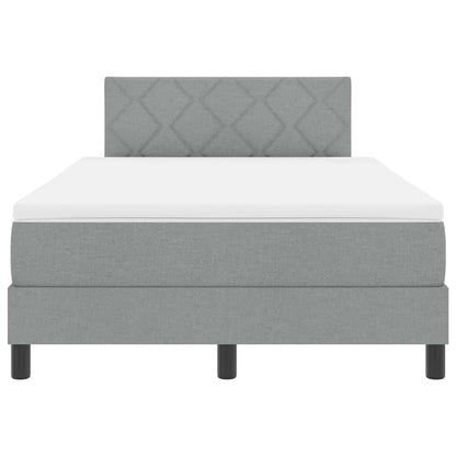 Box Spring Seng Med Madras Lysegrå 120 X 190 Cm Stof - Billede 9
