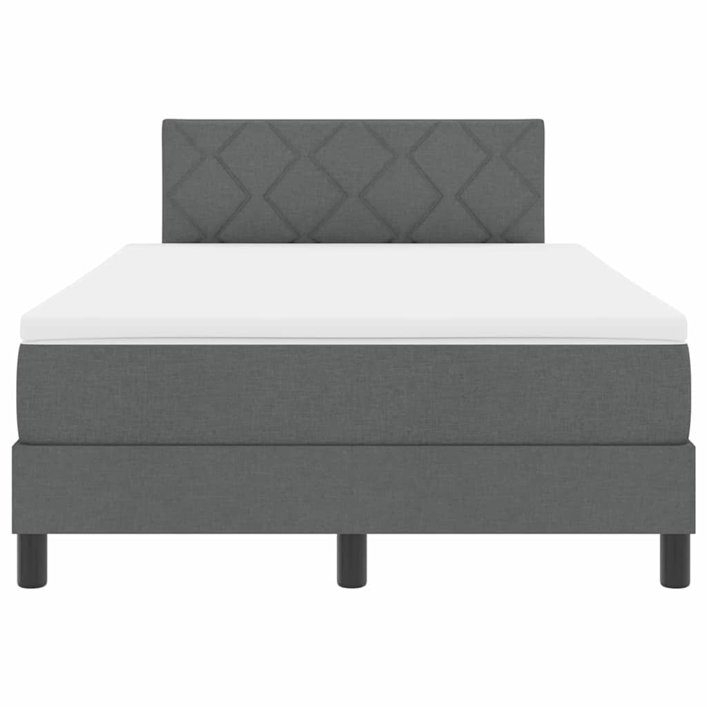 Box Spring Seng Med Madras Mørkegrå 120 X 190 Cm Stof - Billede 9