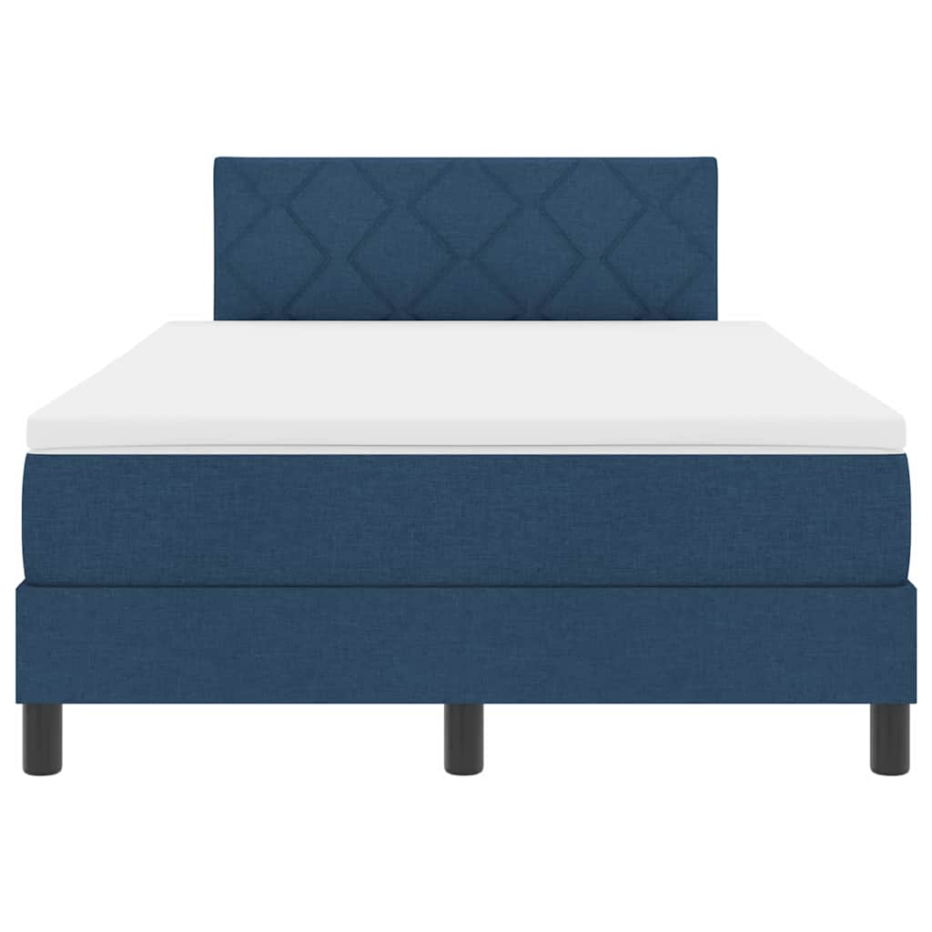 Box Spring Seng Med Madras Med Hovedgærde Blå 120 X 190 Cm Stof - Billede 9