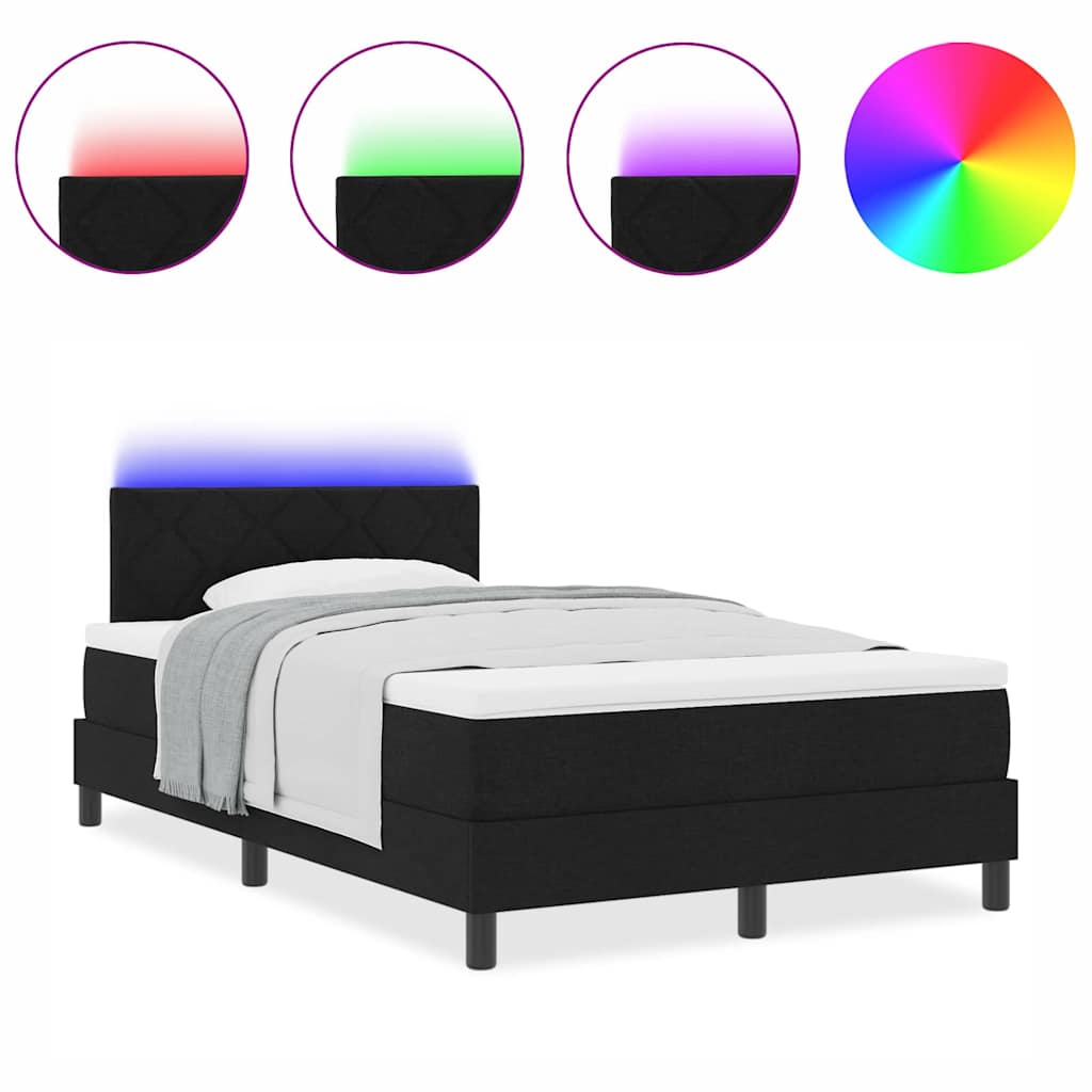 Box Spring Seng Med Madras Sort 120 X 200 Cm Stof - Billede 4