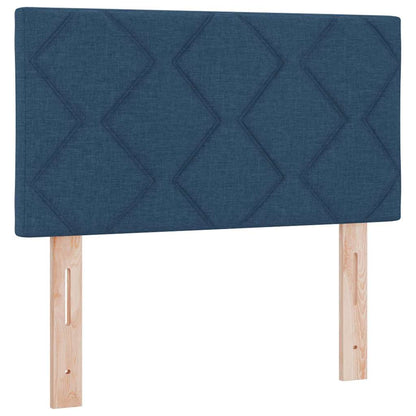 Box Spring Seng Med Madras Med Hovedgærde Blå 120 X 200 Cm Stof - Billede 7