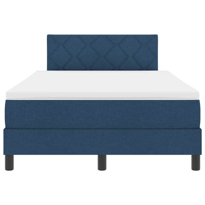 Box Spring Seng Med Madras Med Hovedgærde Blå 120 X 200 Cm Stof - Billede 8