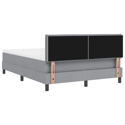 Box Spring Seng Med Madras Lysegrå 140 X 200 Cm Stof - Billede 10