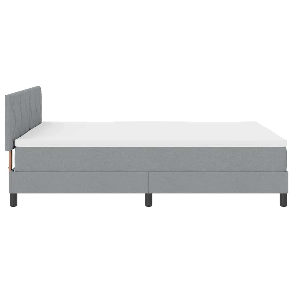 Box Spring Seng Med Madras Lysegrå 140 X 200 Cm Stof - Billede 9