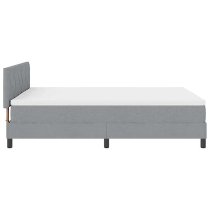 Box Spring Seng Med Madras Lysegrå 140 X 200 Cm Stof - Billede 9