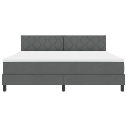 Box Spring Seng Med Madras Mørkegrå 180 X 200 Cm Stof - Billede 9