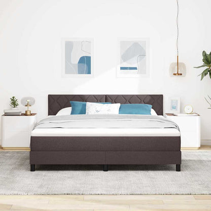 Box Spring Seng Med Madras Mørk Brun 180 X 200 Cm Stof - Billede 4