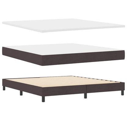 Box Spring Seng Med Madras Mørk Brun 180 X 200 Cm Stof - Billede 6
