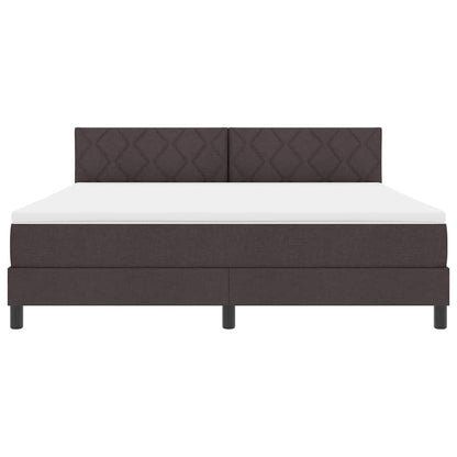 Box Spring Seng Med Madras Mørk Brun 180 X 200 Cm Stof - Billede 8