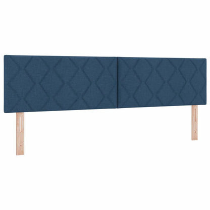 Box Spring Seng Med Madras Med Hovedgærde Blå 180 X 200 Cm Stof - Billede 8