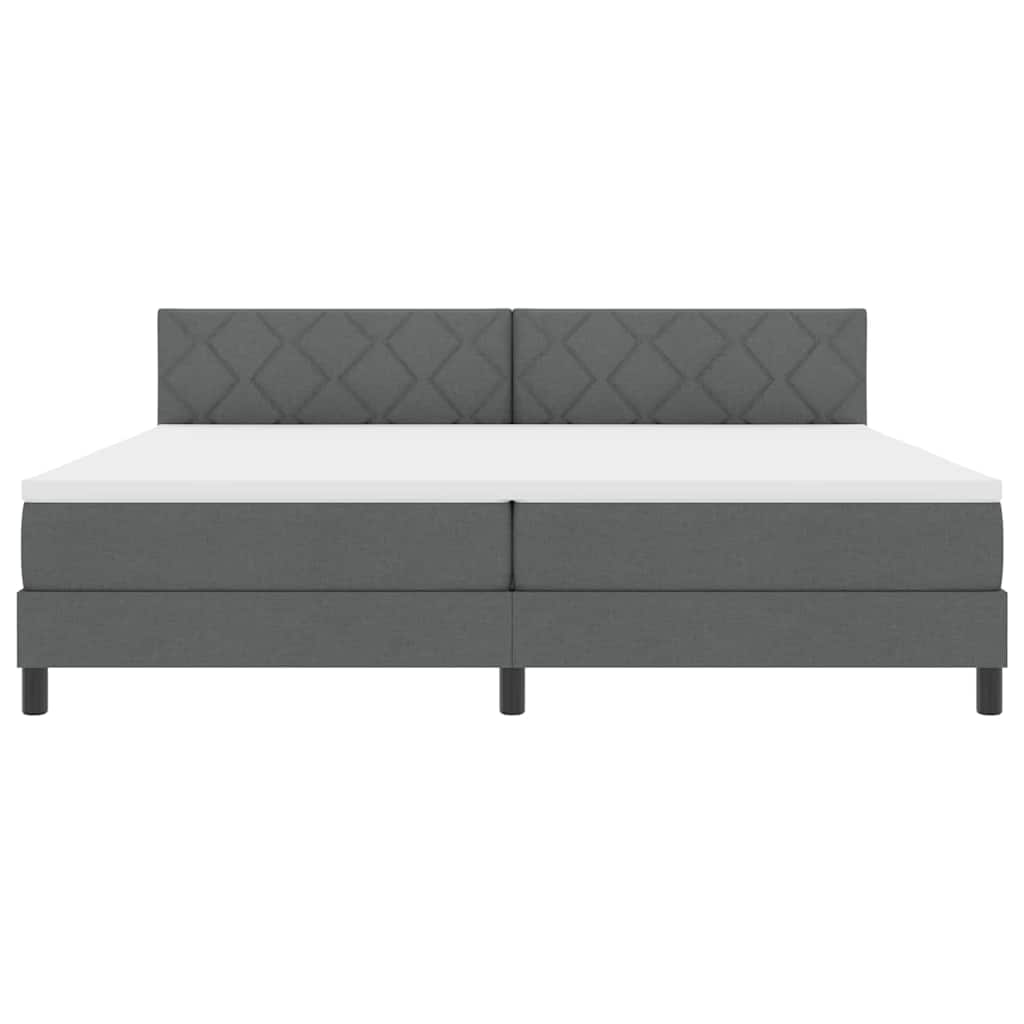 Box Spring Seng Med Madras Mørkegrå 200 X 200 Cm Stof - Billede 9
